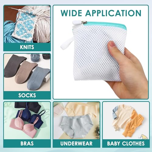 6pcs Laundry Bag Mesh Wash Bag Mini Washing Machine Underwear Washing Bag Zipper Wash Bags Protecting Wash Bag Foldable Laundry Pouch for Home Travel Laundry Room Bag Bra - size: 12x12cm