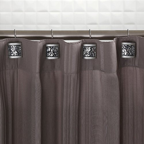Creative Scents Silver Shower Curtain Hooks Decorative | Set of 12 - style: Shower Curtain Hooks