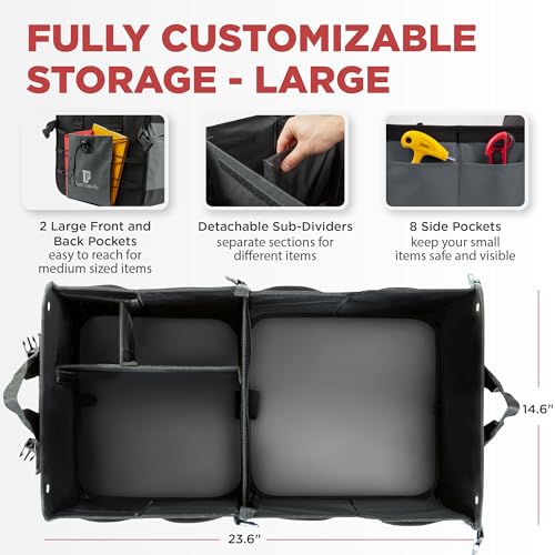 Car Cargo Organizer for SUV, Truck & Auto Storage, Gift, Grey, Large - color: Gray, size: Large