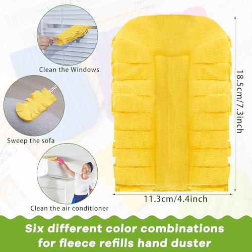 12 Pcs Reusable Duster Refills Washable Pads, Yellow - color: Yellow