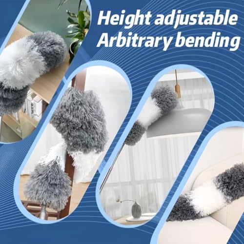 Attic Pull Down Hook with Duster, Extendable Pole for Attic Ladders