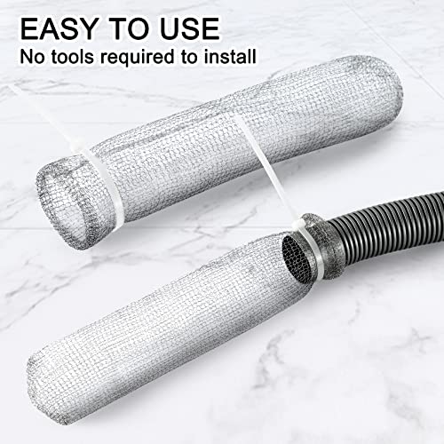 48 Pieces Lint Traps Washing Machine Stainless Steel Lint Snare Traps Laundry Mesh Washer Hose Filter with 48 Pcs Cable Tie - size: 48PCS