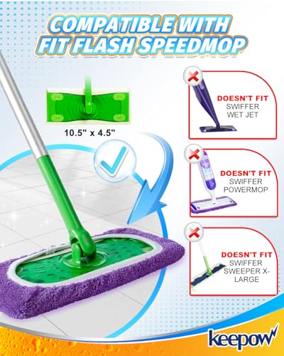 KEEPOW 8 Pack Reusable Mop Pads Compatible with Swiffer Sweeper (Purple) - color: 8 Pack Purple