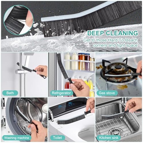 Crevice Cleaning Brush,New Multifunctional Gap Cleaning Brush Tool,Thin Scrub Brush Hard-Bristled Gap Scrub Brush for Bathroom Kitchen Tiles Window Door Slots(5pcs)