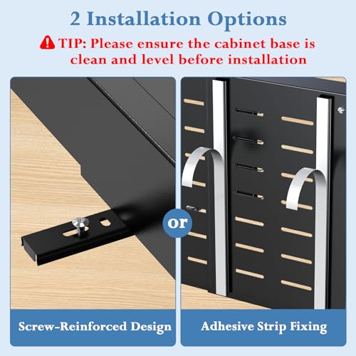 Under Sink Organizer, 2-Tier Slide Out kitchen Storage Metal Shelf, Black - size: Large