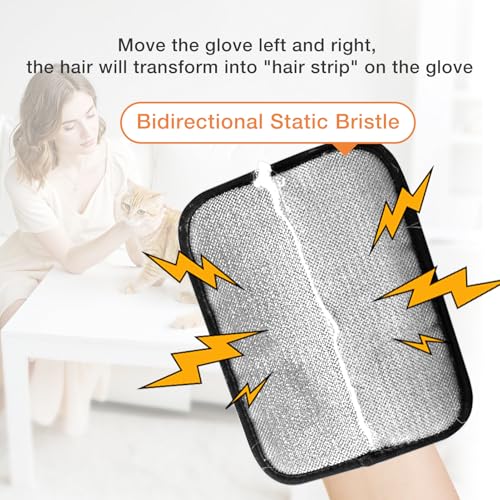 TroisAmis Pet Hair Removal Glove for Dogs & Cats, Electrostatic Gloves Pet Hair Removal Tool Mitt,Dog&Cat Hair Remover for Furniture Couch, Carpet, Clothing and Bedding,Reusable Pet Hair Remover Tool - size: 1 Pack