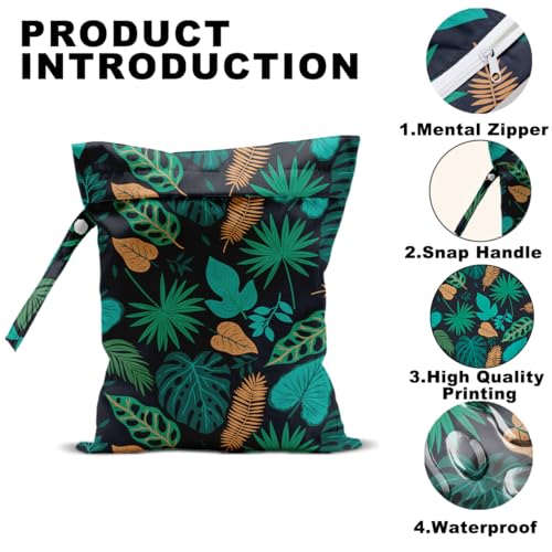 2Pcs Pink Flamingo Wet Bags, Flamingo Gifts for Women Girls Friends - color: Flamingo and plant 1423