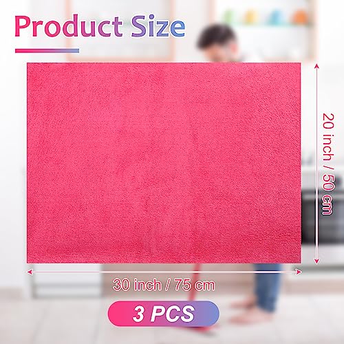 Newwiee 3 Pcs Extra Large Microfiber Cleaning Cloth - color: Pink, Yellow, Light Blue