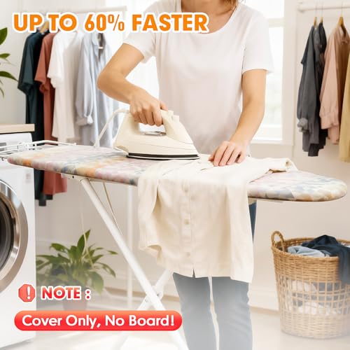 Ironing Board Cover and Pad, 18x49 Extra Wide, Scorch Resistant - color: Colorful, size: 18" x 49"
