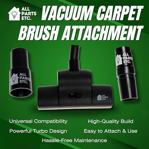 Vacuum Carpet Brush Nozzle Attachment, 1.25” Turbo Floor Brush Accessories, Head for Shop Vac, Bissell, Shark, Oreck, Hoover, Eureka & Central Vacuum (Style May Vary) - color: Carpet Brush