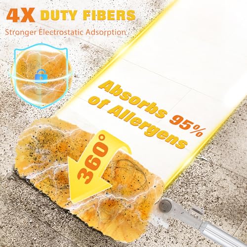 360° Duster Refills for Swiffer Duster, 40 Pack Heavy Duty Duster Kit for Cleaning with 4X Electrostatic,Compatible with Swiffer Handle Pet Hair, Blinds & Car Vents– Great Gift Set - size: 40 Count Refills