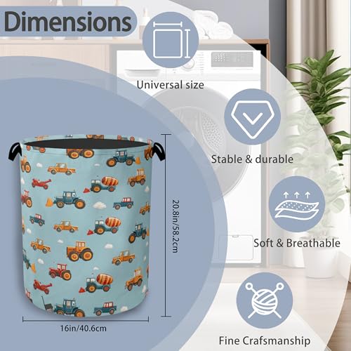Cute Cars Laundry Basket,Foldable Oxford Cloth Tote Bag Laundry Hamper Clothes Storage Bucket Organizer for Bedroom Laundry Storage Dormitories 16" x 20.8" - color: Cute Cars