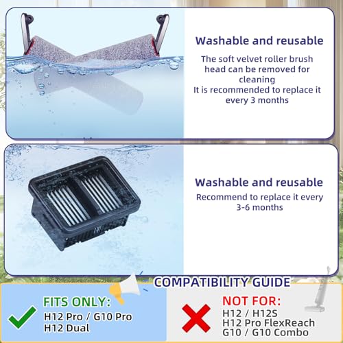 Replacement Parts for Dreame H12 Pro / H12 Dual / G10 Pro Wet Dry Vacuum - color: H12 Pro Accessories