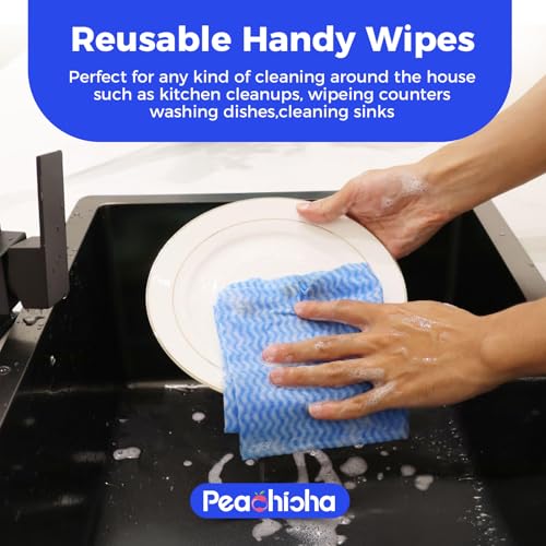 Reusable Cleaning Towels Handi Wipes Reusable Cloths Disposabel Dish Cloths Dish Towels Dry Handy Wipes Big Durable Absoebent 40 Count, Green - color: Green