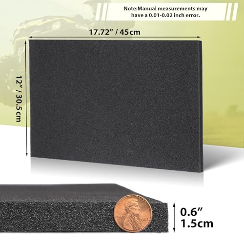 Air Filter Foam Sheet, Washable & Reusable 60 PPI Coarse Polyurethane Foam - color: Black