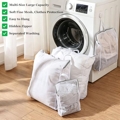 8 Pcs Mesh Laundry Bags for Delicates, Large Laundry Bag with Handles