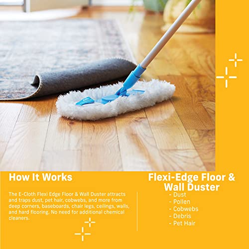 E-Cloth Flexi-Edge Floor & Wall Duster Head, Reusable - 1 Pack - color: Flexi Edge Duster, size: Retail Packaging