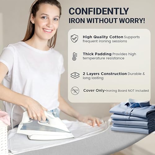 UniSimp Small Ironing Board Cover and Pad 12.5"x30" Small Iron Board Cover with Padding,Tabletop Mini Ironing Board Cover and Pad Small Size, Cotton Canvas, Heat Resistant, Drawstring Gray - color: Gray, size: 12.5" x 30"