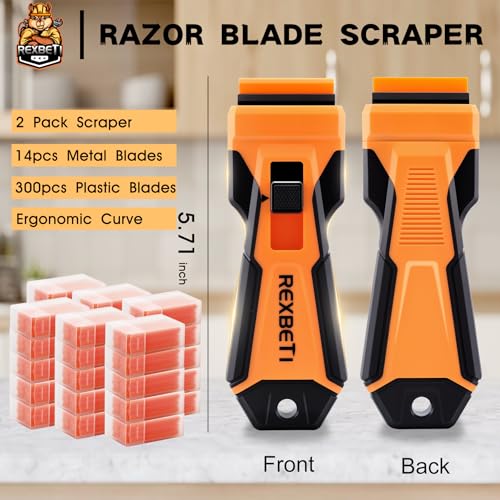 REXBETI Razor Blade Scraper Tool, Paint, Windows, Glass Stovetop Scraper