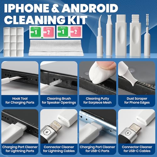 47-Piece Phone Cleaning Kit for iPhone, AirPods & Keyboards, White - color: White (47PCS)