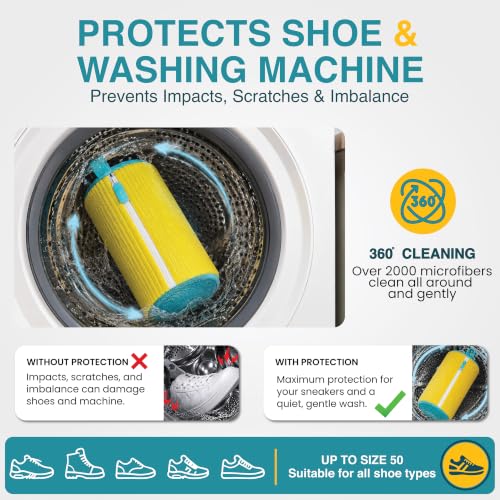 Premium Shoe Washing Machine Bag for Sneakers, 2 Pack Laundry Shoe Bag for Washer and Dryer, Mesh Shoe Cleaning Bag with Durable Zipper, Reusable Sneaker Wash Bag for Washing Shoes in Washing Machine