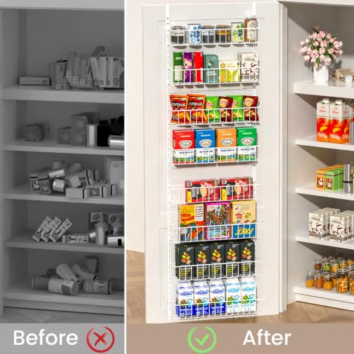 ElegantArray 8-Tier Pantry Door Organizer, White - color: White, size: 8-Tier