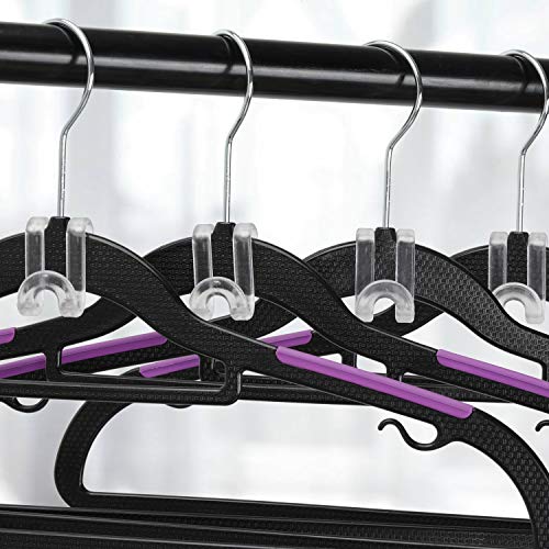 Mlici 60 Pack Space Saving Hanger Hooks, Connector Hooks for Closet, Clear - color: Clear