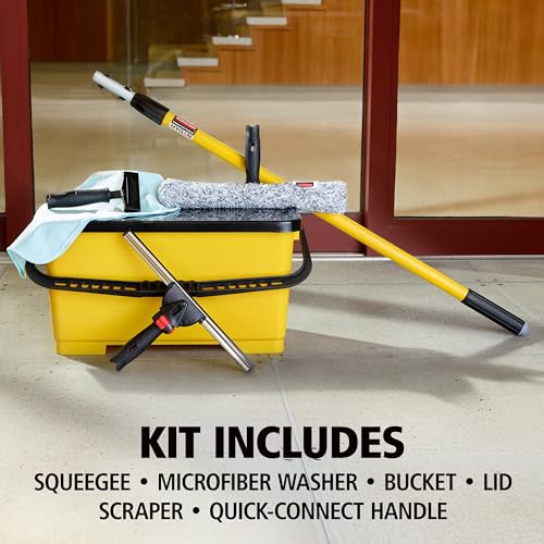 Rubbermaid Commercial Products 6-Piece Glass Window Cleaning Cleaning Starter Kit, Window Washing Kit, 14 Inch - style: Starter Kit
