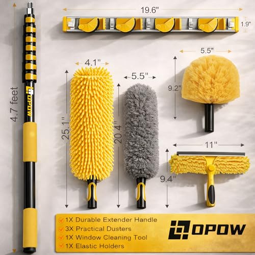 36 Foot High Ceiling Duster Kits with 4.6-30ft Heavy Duty Extension Pole - size: 30 feet