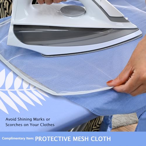 Ironing Board Cover and Pad 15"x54",Thick Ironing Board Cover Standard Size - color: Blue+leaf, size: 15"X54"