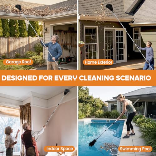 10.5FT Gutter Cleaning Tools from Ground Cobweb Duster