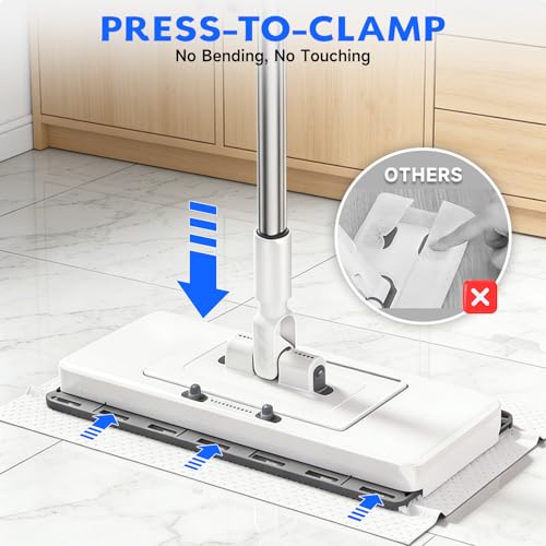 New Flat Mop with Extendable Handle for Multi-Surface Quick Cleanup - size: 1Mop with 10 Reusable Cloths