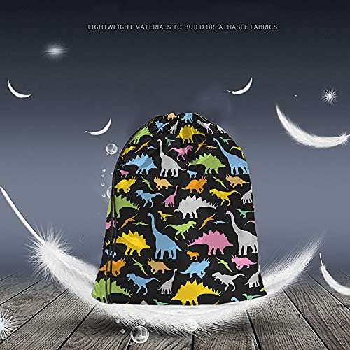 Dinosaurs Drawstring Bags - Cool Cartoon Cute Prehistoric Animal Silhouette Sport Gym Sacks for Men Women - color: Multi-a05