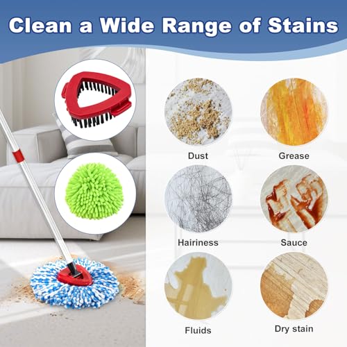 9PCS Mop Heads for O-Cedar RinseClean 2 Tank Spin Mop System - color: 3blue+3green