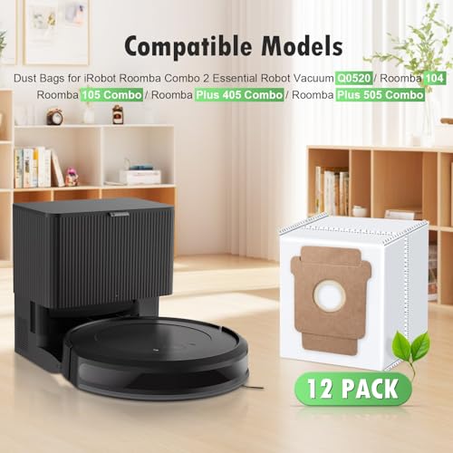 12 Pack Replacement Dust Bags Compatible with iRobot Roomba Vacuum Cleaner - size: bags