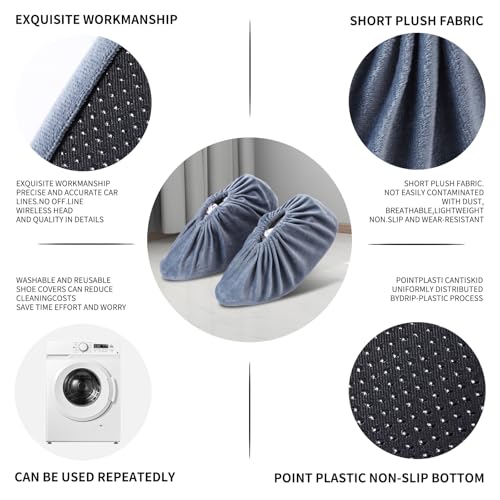 10 Pairs Shoe Covers, Soft Thickened Boot Shoe Covers, Non Slip Shoe Covers Reusable, Durable Washable Shoe Covers for Indoors Home Office