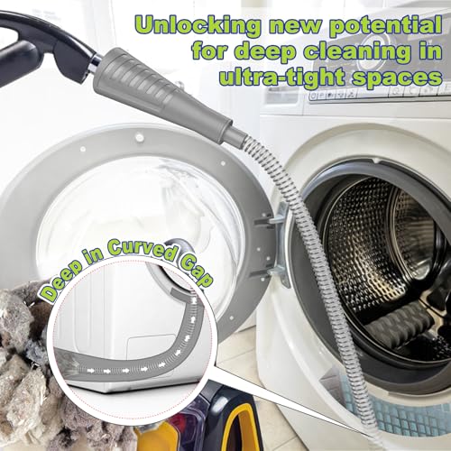 Sealegend 2Pcs Dryer Vent Cleaner Kit - Vacuum Hose Attachment & Brush Grey - color: Gray