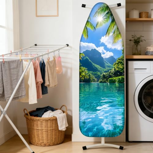 Nuxovilar Tropical Palm Cotton Ironing Board Cover 15x54 Fabric - color: Ycr01002