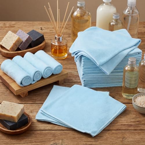 Nuenen Car Microfiber Clean Cloths, Light Blue, 16 x 16 Inch, 60 Pcs - color: Light Blue, size: 16 x 16 inches