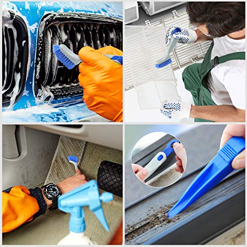 Patelai 4 Pcs Cleaning Brush Sets Small Scrub Household Use, White, Blue