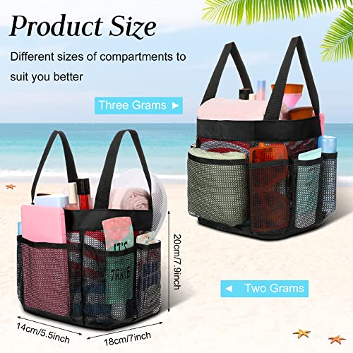 Hillban 4 Pcs Portable Mesh Shower Caddy, Black - color: Black