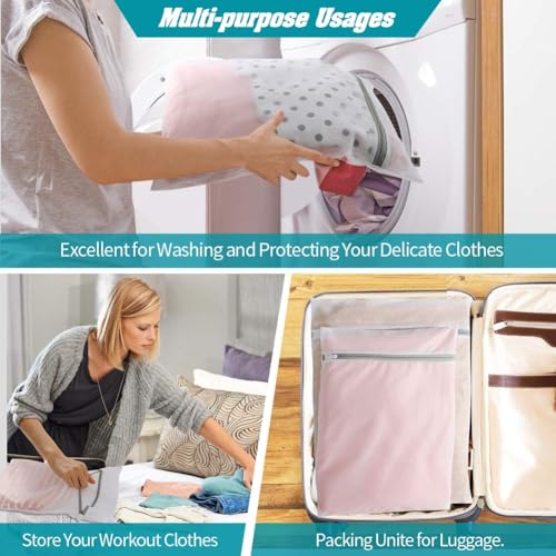 Lingerie Bags for Washing Delicates,Bra Fine Mesh Wash Bag,Keep Cloth Shape in the WasherDelicates Laundry Bags,Small Fine Mesh Laundry Bags,for Jackets, Curtains, Jeans (1 Large,1 Medium)