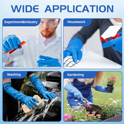 50 Counts 16" Long Disposable Nitrile Gloves,Blue,L - color: Blue, size: Large