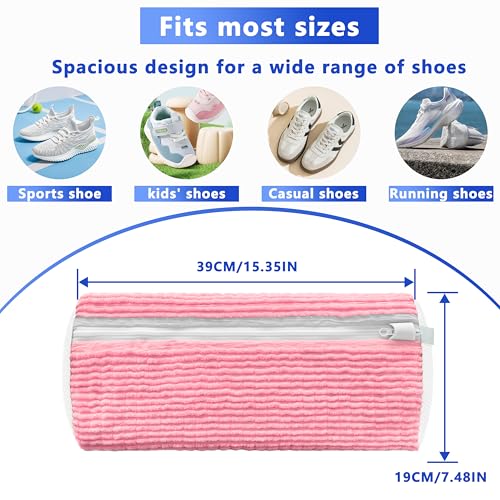 2Pcs Reusable Shoe Washing Machine Bag for Washer and Dryer:Free Up Hands, Prevent Deformation,shoe bag with Zipper Protection Design, Use for all Shoes,Sports Shoes - color: F-2Pcsf-Pink