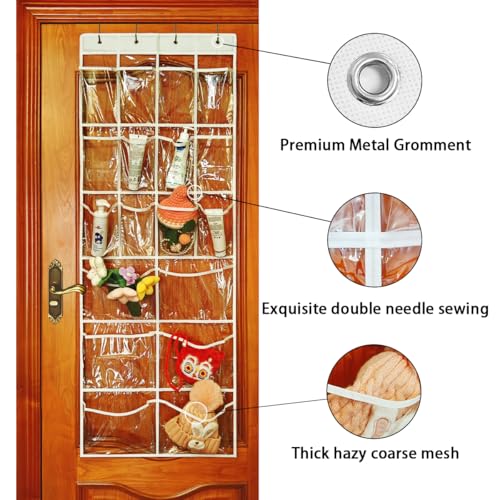 Over The Door Organizer 18 Large Mesh Shoe Storage Pockets(PVC) (transparent) - color: transparent
