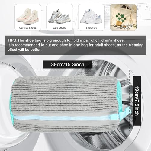 Shoe Washing Machine Bag Sole suds Magic Bag Laundry Shoes Bag (2pc Grey) - color: 2pc Grey