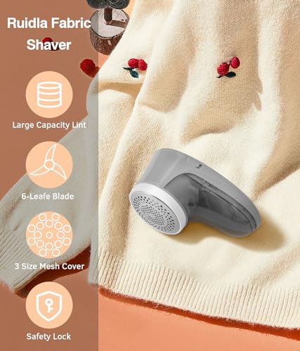 Ruidla Fabric Shaver Lint Remover,Sweater Shaver with Replaceable Stainless - color: Gray