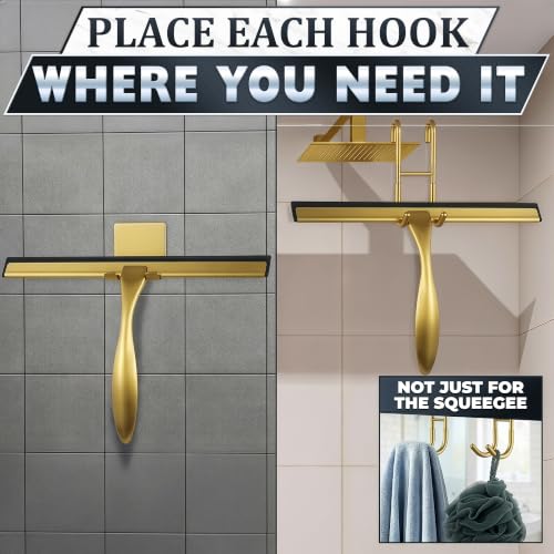 Stainless Steel Shower Squeegee, Glass, Silicone, 12 Inch (Gold) - color: Gold, size: 12 Inch