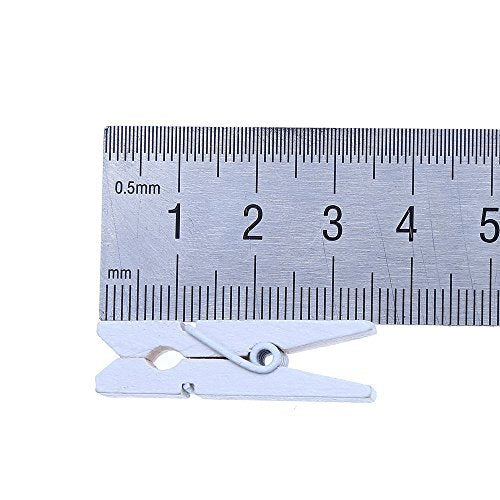 DECORA 3.5cm Sturdy White Wooden Mini Clothespin Photo Clips Pack of 200 - color: White, size: 3.5cm/200pcs