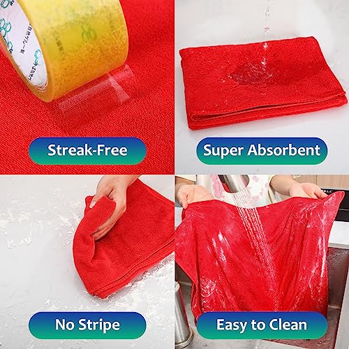 Newwiee 3 Pcs Extra Large Microfiber Cleaning Cloth - color: Red, Blue, Green